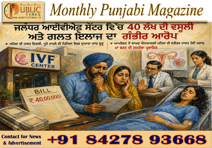 ਜਲੰਧਰ ਦੇ ਆਈਵੀਐਫ ਸੈਂਟਰ 'ਤੇ 40 ਲੱਖ ਰੁਪਏ ਦੀ ਵਸੂਲੀ ਅਤੇ ਲਾਪਰਵਾਹੀ ਦੇ ਦੋਸ਼, ਮਹਿਲਾ ਦੀ ਹਾਲਤ ਵਿਗੜਨ ਮਗਰੋਂ ਮਾਮਲਾ ਭਖਿਆ