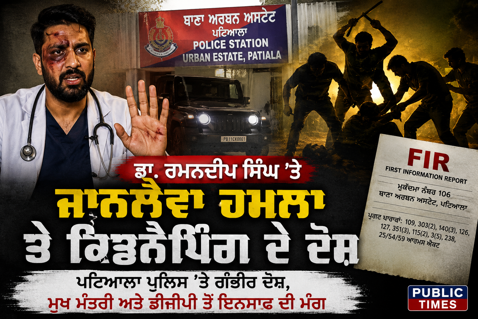 ਡਾ. ਰਮਨਦੀਪ ਸਿੰਘ ਨੇ ਲਗਾਏ ਅਗਵਾ ਅਤੇ ਜਾਨਲੇਵਾ ਹਮਲੇ ਦੇ ਦੋਸ਼, ਦੋਸ਼ੀਆਂ ਦੀ ਗ੍ਰਿਫ਼ਤਾਰੀ ਲਈ ਸੀਐਮ ਅਤੇ ਡੀਜੀਪੀ ਕੋਲੋਂ ਮੰਗ